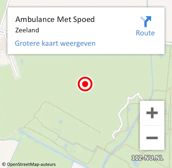 Locatie op kaart van de 112 melding: Ambulance Met Spoed Naar Zeeland op 5 augustus 2020 20:54