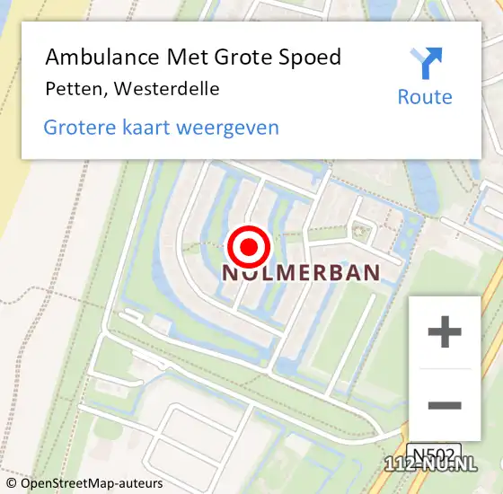 Locatie op kaart van de 112 melding: Ambulance Met Grote Spoed Naar Petten, Westerdelle op 5 augustus 2020 22:28