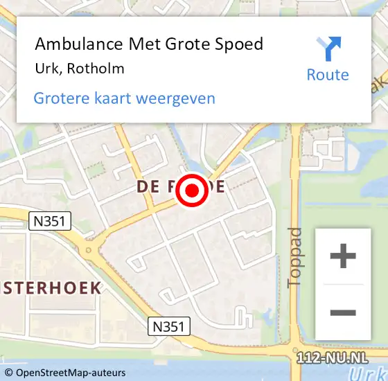 Locatie op kaart van de 112 melding: Ambulance Met Grote Spoed Naar Urk, Rotholm op 5 augustus 2020 23:28