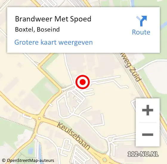 Locatie op kaart van de 112 melding: Brandweer Met Spoed Naar Boxtel, Boseind op 6 augustus 2020 07:27