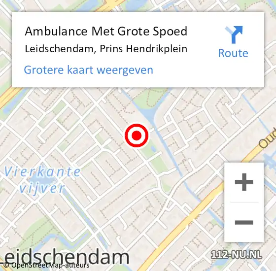 Locatie op kaart van de 112 melding: Ambulance Met Grote Spoed Naar Leidschendam, Prins Hendrikplein op 6 augustus 2020 09:55