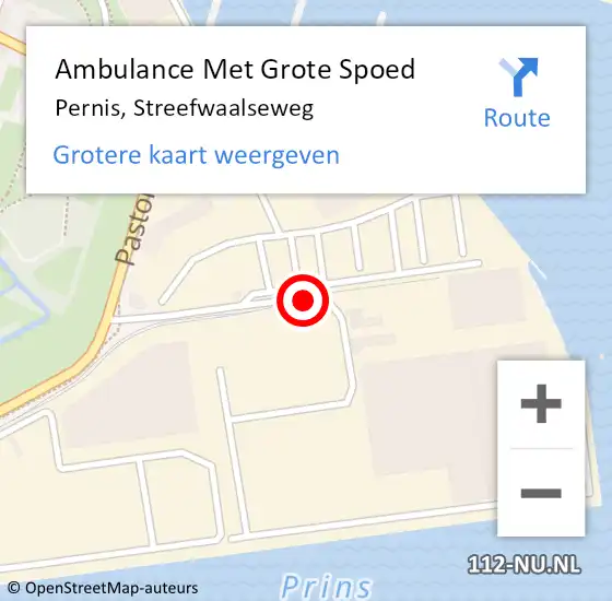 Locatie op kaart van de 112 melding: Ambulance Met Grote Spoed Naar Pernis, Streefwaalseweg op 6 augustus 2020 10:28