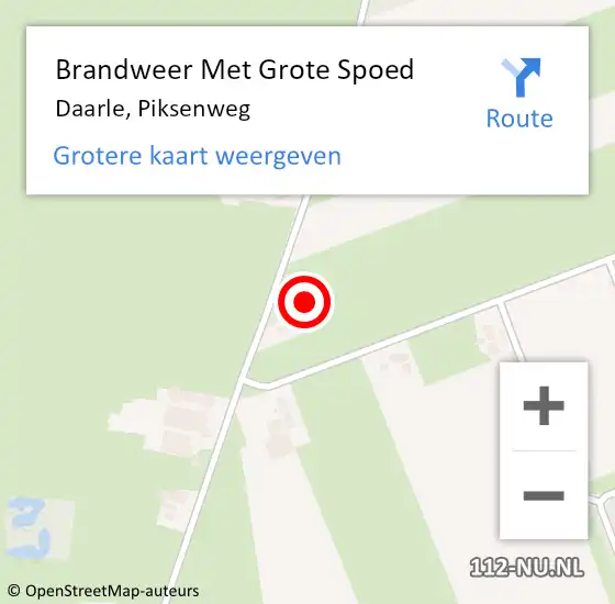 Locatie op kaart van de 112 melding: Brandweer Met Grote Spoed Naar Daarle, Piksenweg op 14 mei 2014 22:33