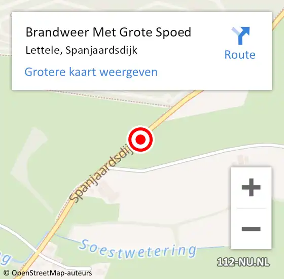 Locatie op kaart van de 112 melding: Brandweer Met Grote Spoed Naar Lettele, Spanjaardsdijk op 6 augustus 2020 11:00