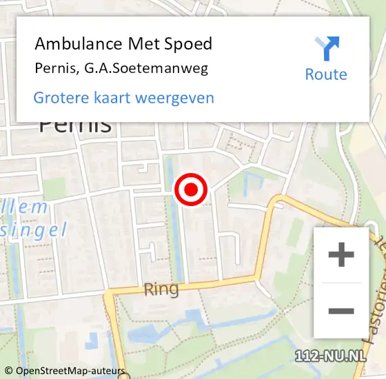 Locatie op kaart van de 112 melding: Ambulance Met Spoed Naar Pernis, G.A.Soetemanweg op 7 augustus 2020 19:36