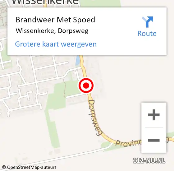 Locatie op kaart van de 112 melding: Brandweer Met Spoed Naar Wissenkerke, Dorpsweg op 8 augustus 2020 04:23