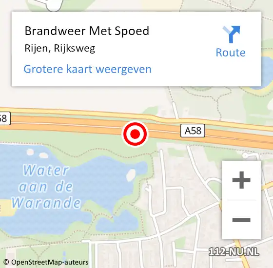 Locatie op kaart van de 112 melding: Brandweer Met Spoed Naar Rijen, Rijksweg op 8 augustus 2020 12:12