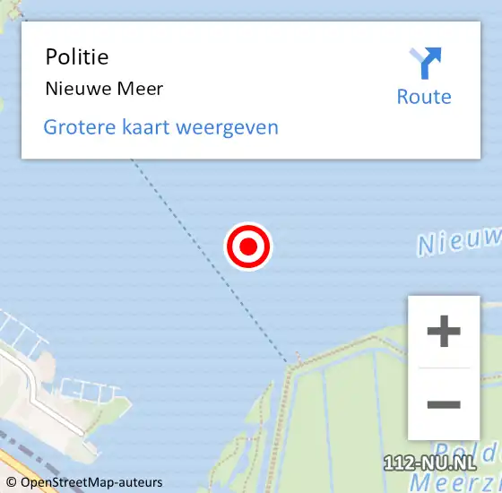 Locatie op kaart van de 112 melding: Politie Nieuwe Meer op 8 augustus 2020 16:33