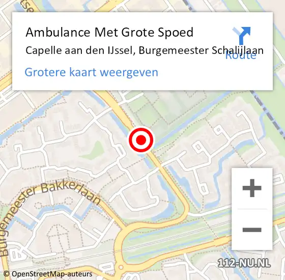 Locatie op kaart van de 112 melding: Ambulance Met Grote Spoed Naar Capelle aan den IJssel, Burgemeester Schalijlaan op 8 augustus 2020 18:09