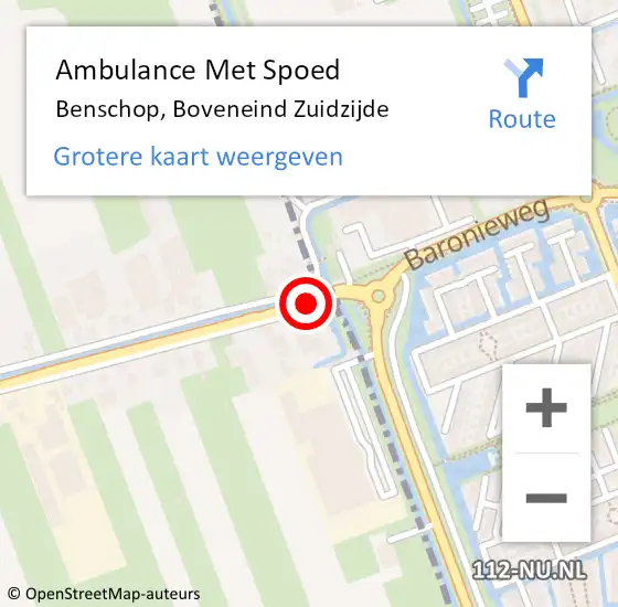 Locatie op kaart van de 112 melding: Ambulance Met Spoed Naar Benschop, Boveneind Zuidzijde op 15 mei 2014 10:33