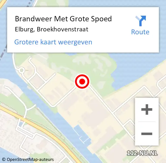 Locatie op kaart van de 112 melding: Brandweer Met Grote Spoed Naar Elburg, Broekhovenstraat op 9 augustus 2020 20:24