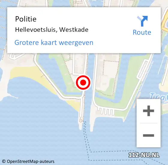 Locatie op kaart van de 112 melding: Politie Hellevoetsluis, Westkade op 9 augustus 2020 21:13