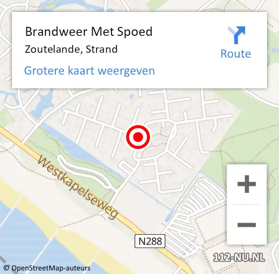 Locatie op kaart van de 112 melding: Brandweer Met Spoed Naar Zoutelande, Strand op 10 augustus 2020 09:56