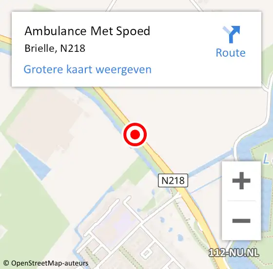 Locatie op kaart van de 112 melding: Ambulance Met Spoed Naar Brielle, Schrijversdijk op 11 augustus 2020 07:46