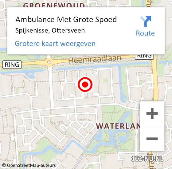 Locatie op kaart van de 112 melding: Ambulance Met Grote Spoed Naar Spijkenisse, Ottersveen op 11 augustus 2020 13:30