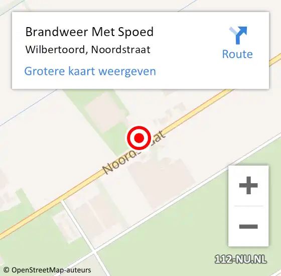 Locatie op kaart van de 112 melding: Brandweer Met Spoed Naar Wilbertoord, Noordstraat op 11 augustus 2020 14:50