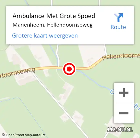 Locatie op kaart van de 112 melding: Ambulance Met Grote Spoed Naar Mariënheem, Hellendoornseweg op 11 augustus 2020 15:02