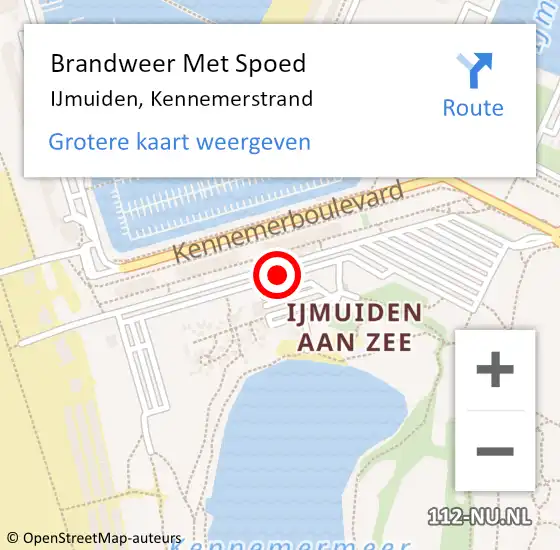Locatie op kaart van de 112 melding: Brandweer Met Spoed Naar IJmuiden, Kennemerstrand op 11 augustus 2020 15:15