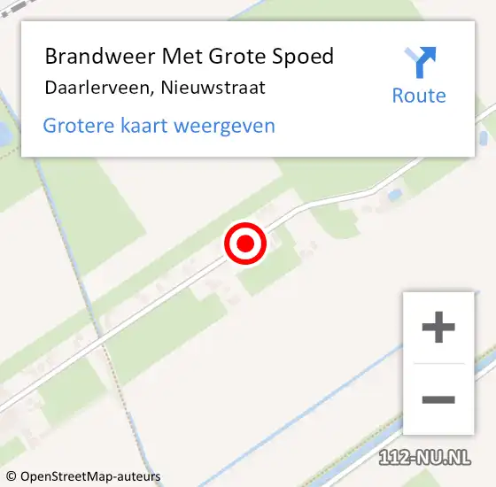 Locatie op kaart van de 112 melding: Brandweer Met Grote Spoed Naar Daarlerveen, Nieuwstraat op 11 augustus 2020 15:53