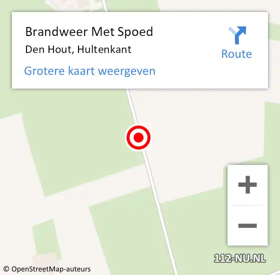 Locatie op kaart van de 112 melding: Brandweer Met Spoed Naar Den Hout, Hultenkant op 11 augustus 2020 20:21
