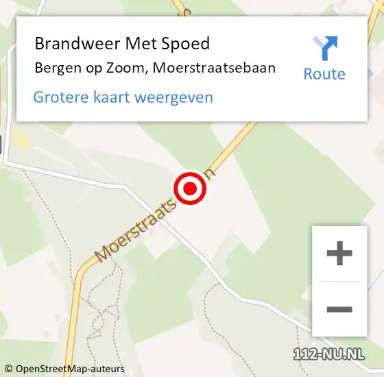 Locatie op kaart van de 112 melding: Brandweer Met Spoed Naar Bergen op Zoom, Moerstraatsebaan op 12 augustus 2020 04:07