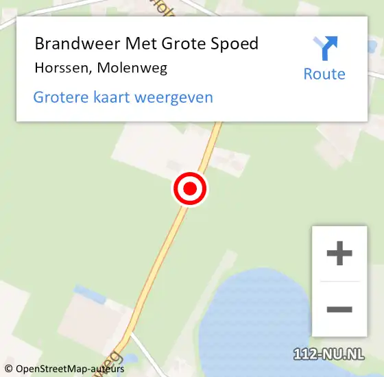 Locatie op kaart van de 112 melding: Brandweer Met Grote Spoed Naar Horssen, Molenweg op 12 augustus 2020 10:46