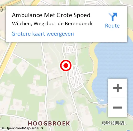Locatie op kaart van de 112 melding: Ambulance Met Grote Spoed Naar Wijchen, Weg door de Berendonck op 12 augustus 2020 14:28