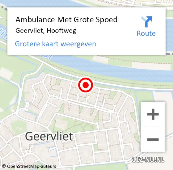 Locatie op kaart van de 112 melding: Ambulance Met Grote Spoed Naar Geervliet, Hooftweg op 13 augustus 2020 09:50