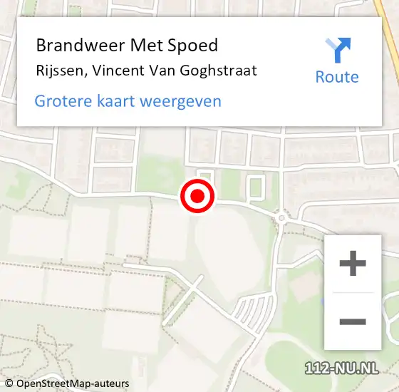 Locatie op kaart van de 112 melding: Brandweer Met Spoed Naar Rijssen, Vincent Van Goghstraat op 15 mei 2014 17:40