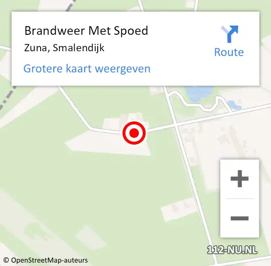 Locatie op kaart van de 112 melding: Brandweer Met Spoed Naar Zuna, Smalendijk op 13 augustus 2020 19:36