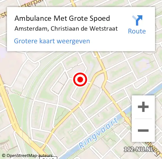 Locatie op kaart van de 112 melding: Ambulance Met Grote Spoed Naar Amsterdam, Reitzstraat op 14 augustus 2020 01:25