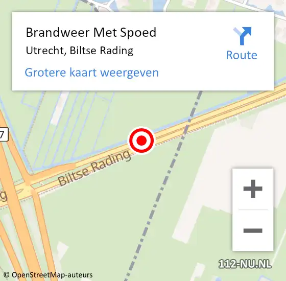 Locatie op kaart van de 112 melding: Brandweer Met Spoed Naar Utrecht, Biltse Rading op 14 augustus 2020 10:47