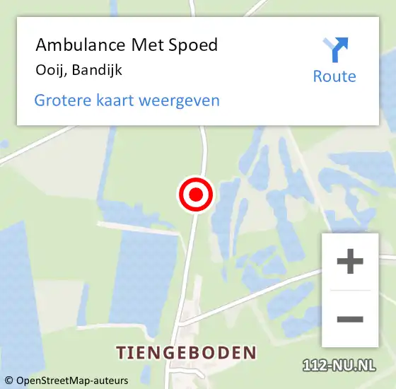 Locatie op kaart van de 112 melding: Ambulance Met Spoed Naar Ooij, Ooijse Bandijk op 14 augustus 2020 18:46