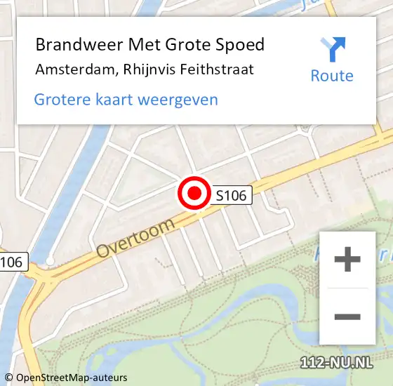 Locatie op kaart van de 112 melding: Brandweer Met Grote Spoed Naar Amsterdam, Rhijnvis Feithstraat op 14 augustus 2020 19:43