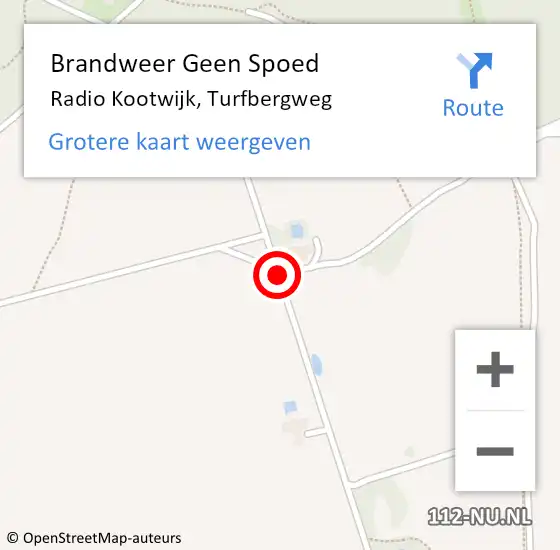 Locatie op kaart van de 112 melding: Brandweer Geen Spoed Naar Radio Kootwijk, Turfbergweg op 15 augustus 2020 18:59