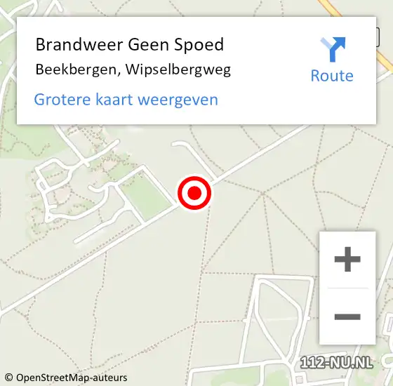 Locatie op kaart van de 112 melding: Brandweer Geen Spoed Naar Beekbergen, Wipselbergweg op 15 augustus 2020 19:36