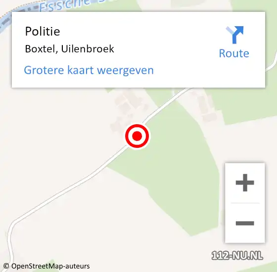 Locatie op kaart van de 112 melding: Politie Boxtel, Uilenbroek op 16 augustus 2020 13:29