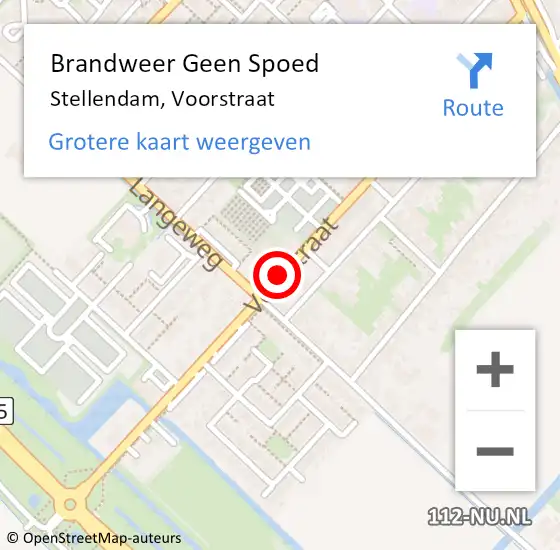 Locatie op kaart van de 112 melding: Brandweer Geen Spoed Naar Stellendam, Voorstraat op 16 augustus 2020 18:30