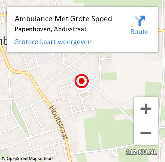 Locatie op kaart van de 112 melding: Ambulance Met Grote Spoed Naar Papenhoven, Abdisstraat op 16 mei 2014 06:06