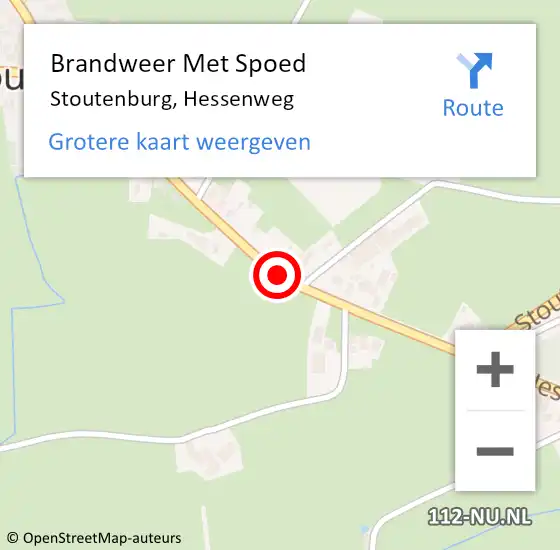Locatie op kaart van de 112 melding: Brandweer Met Spoed Naar Stoutenburg, Hessenweg op 16 augustus 2020 20:42