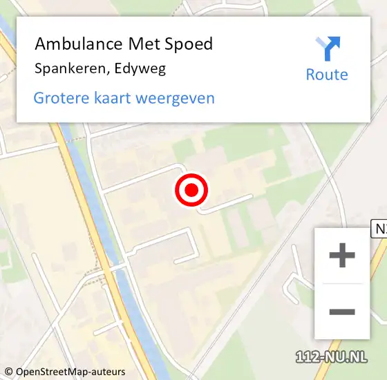 Locatie op kaart van de 112 melding: Ambulance Met Spoed Naar Spankeren, Edyweg op 17 augustus 2020 09:25