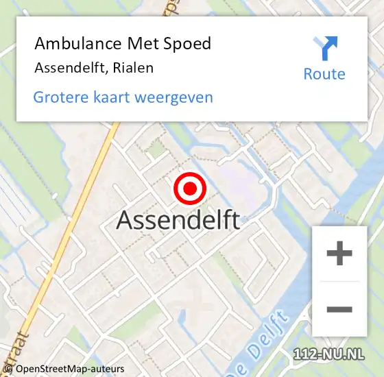 Locatie op kaart van de 112 melding: Ambulance Met Spoed Naar Assendelft, Rialen op 18 augustus 2020 08:03