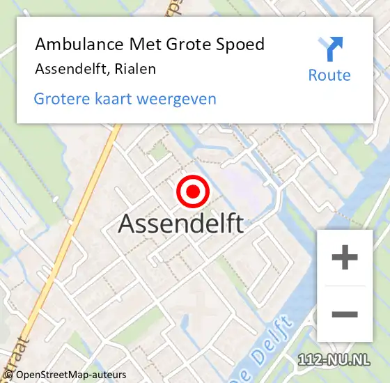 Locatie op kaart van de 112 melding: Ambulance Met Grote Spoed Naar Assendelft, Rialen op 18 augustus 2020 08:29
