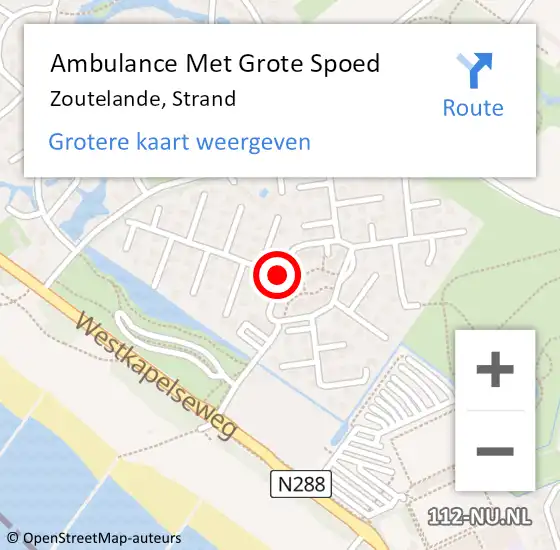 Locatie op kaart van de 112 melding: Ambulance Met Grote Spoed Naar Zoutelande, Strand op 18 augustus 2020 14:29