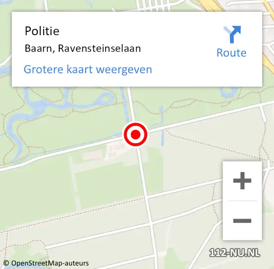 Locatie op kaart van de 112 melding: Politie Baarn, Ravensteinselaan op 18 augustus 2020 19:22