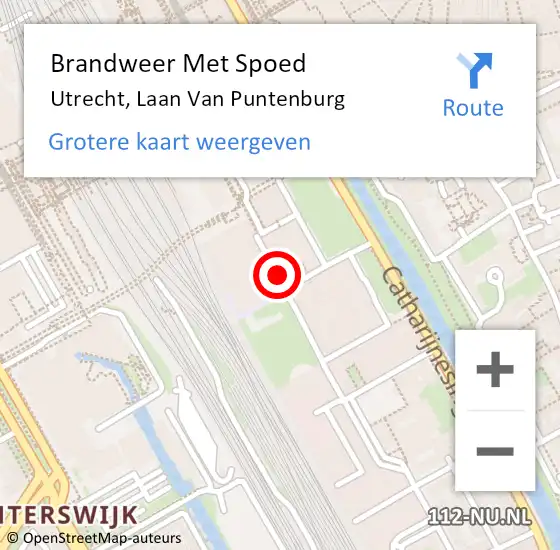 Locatie op kaart van de 112 melding: Brandweer Met Spoed Naar Utrecht, Laan Van Puntenburg op 19 augustus 2020 21:38