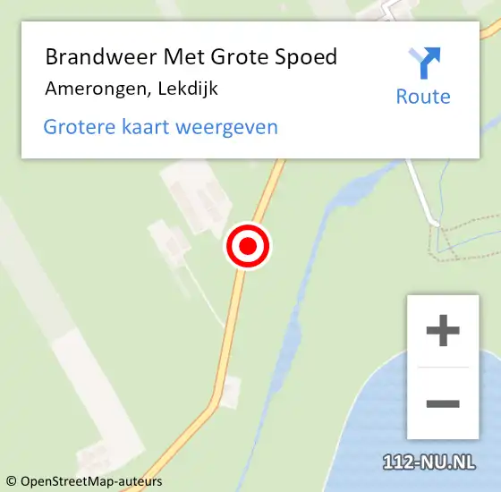 Locatie op kaart van de 112 melding: Brandweer Met Grote Spoed Naar Amerongen, Lekdijk op 20 augustus 2020 16:09