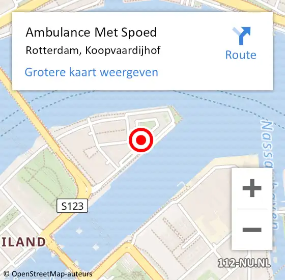 Locatie op kaart van de 112 melding: Ambulance Met Spoed Naar Rotterdam, Koopvaardijhof op 21 augustus 2020 07:54