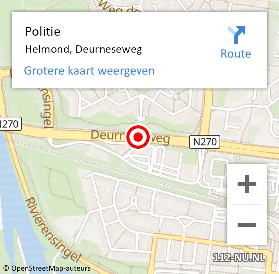 Locatie op kaart van de 112 melding: Politie Helmond, Deurneseweg op 21 augustus 2020 20:35