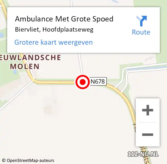 Locatie op kaart van de 112 melding: Ambulance Met Grote Spoed Naar Biervliet, Hoofdplaatseweg op 21 augustus 2020 22:28